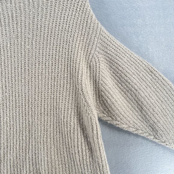 Oak + Fort Womens Sweater Dress Small Beige Tunic High Neck Casual Relaxed Fit - Picture 14 of 16